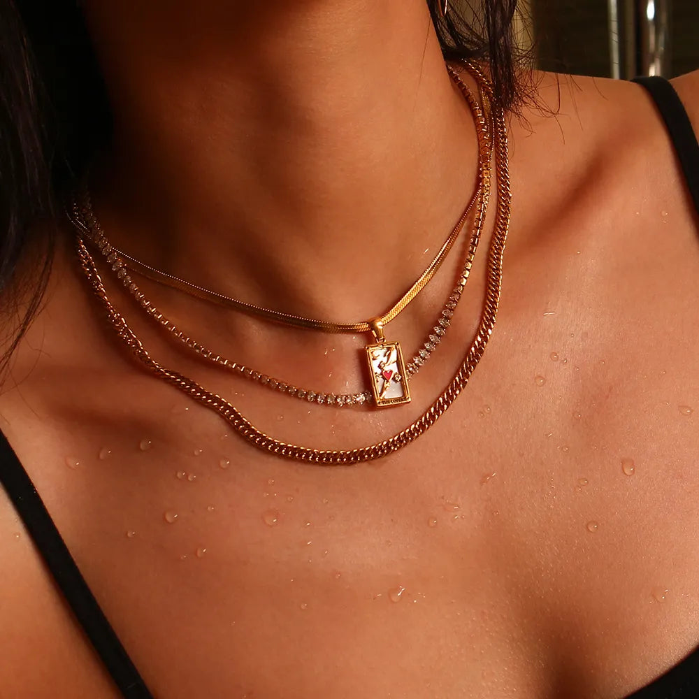 2023 New Design Christmas Jewelry Gift Colorful Gometric Meaningful Moon Sun Lover Stainless Steel Tarot Necklaces For Women