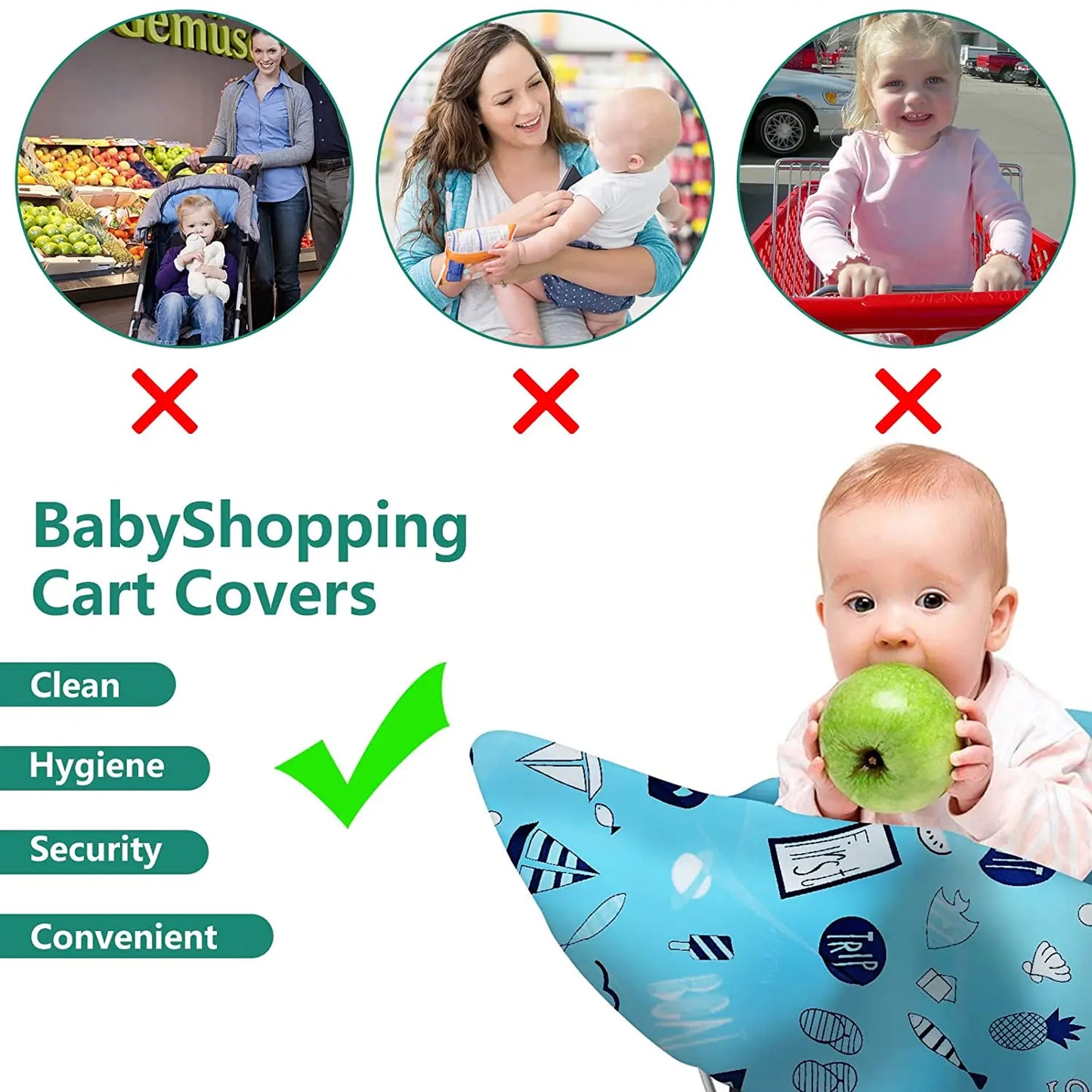 Quality shopping cart seat cover&highchair cover for baby infant&toddler/wholesale warehouse grocery cart cover