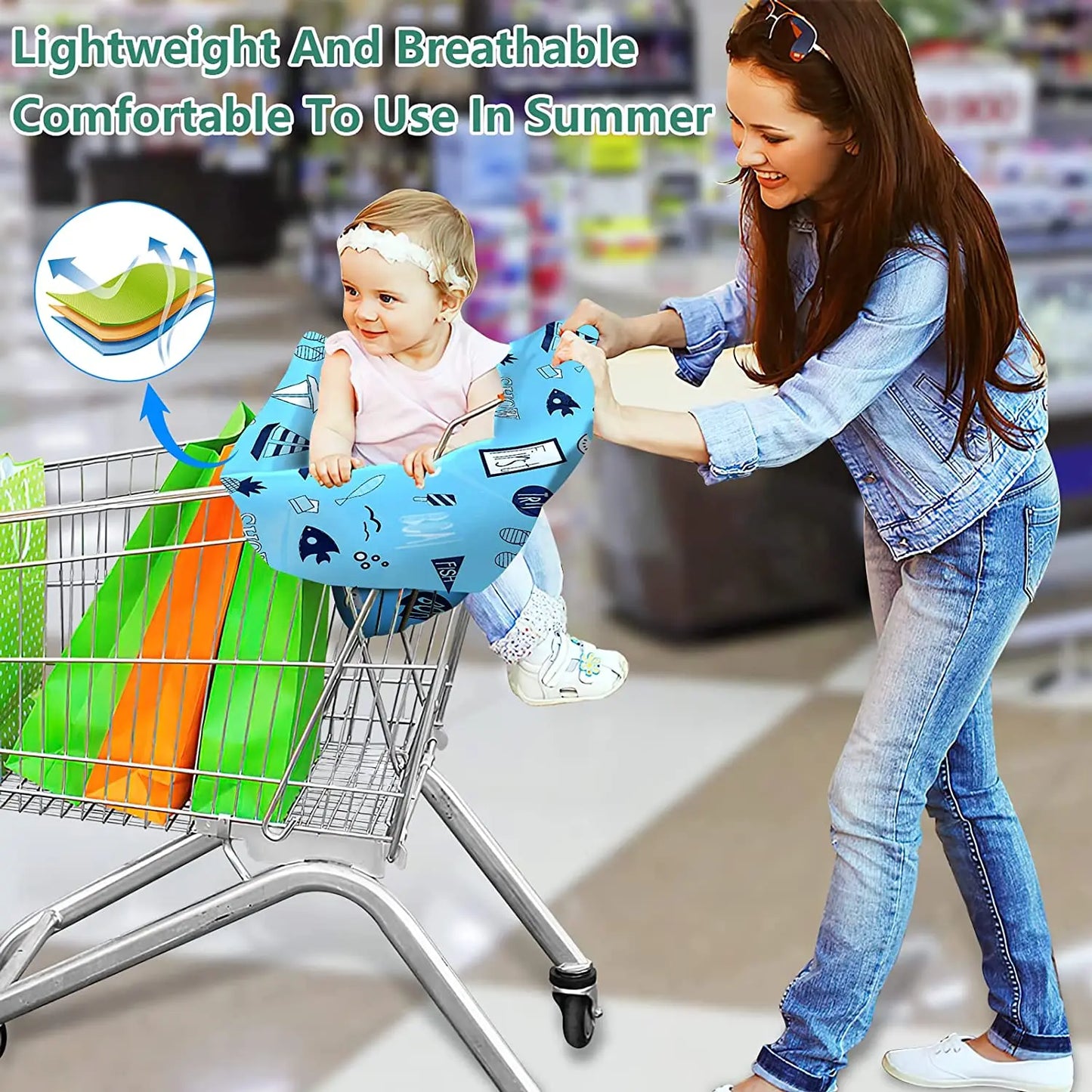 Quality shopping cart seat cover&highchair cover for baby infant&toddler/wholesale warehouse grocery cart cover