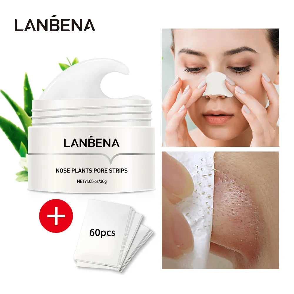LANBENA New Style Blackhead Remover Nose Mask Pore Strip Black Mask Peeling Acne Treatment Black Deep Cleansing Skin Care Korea