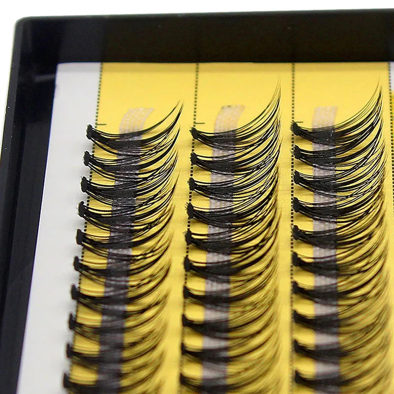 Kimcci 60 Bundles Mink Eyelash Extension Natural 3D Russian Volume Faux Eyelashes Individual 20D Cluster Lashes Makeup Cilia