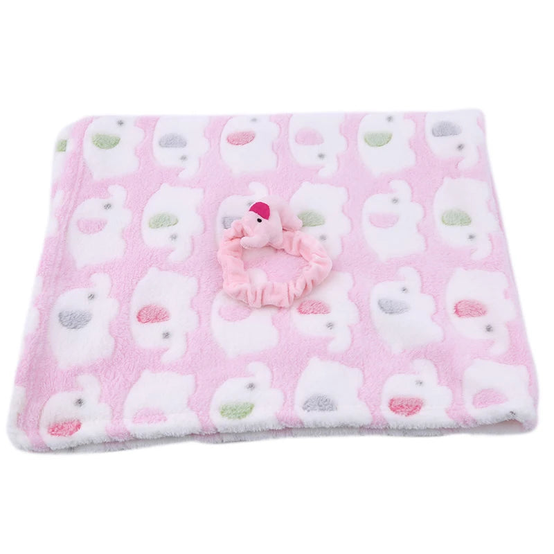 Cute Elephant Cartoon Baby Blanket Newborn Elephant Air Conditioning Quilt Coral Velvet Pillow Quilt Dual-use Baby Products 2023