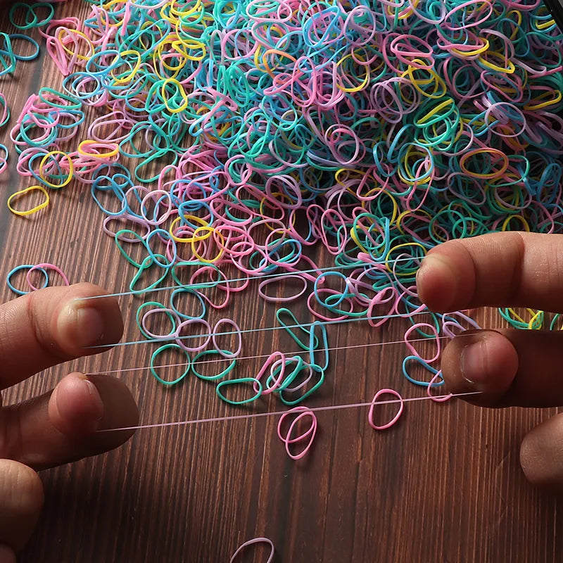 2000pcs Girls Hair Accessories gift Nylon Rubber Band Elastic Hair Bands Headband Children Ponytail Holder Bands Kids Ornaments