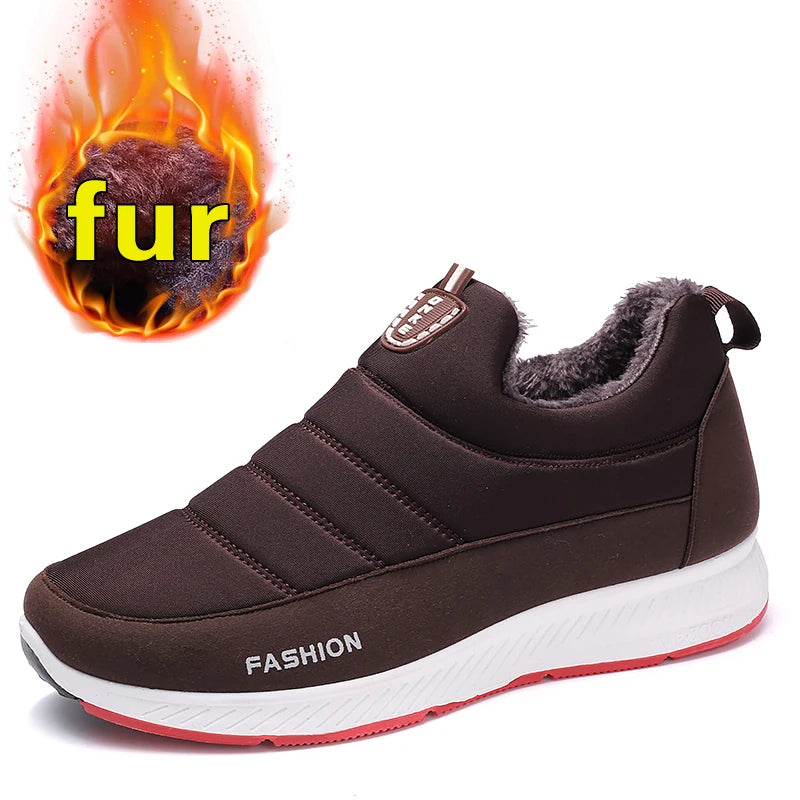 Snow Boots Women Shoes Warm Plush Fur Ankle Boots Female Slip On Flat Casual Shoes Antislip Winter Women Sneakers Plus Size