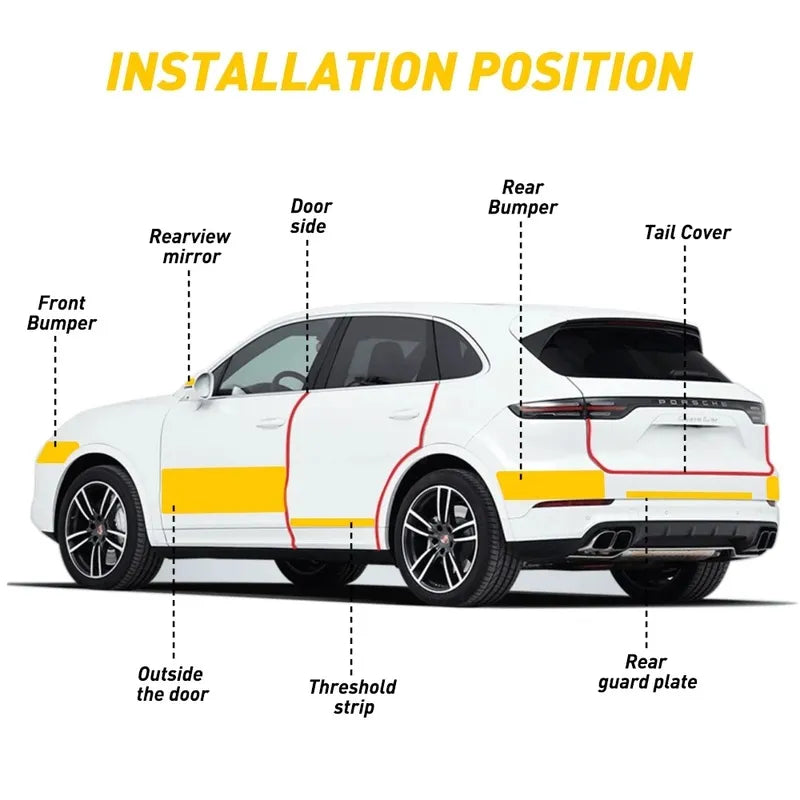 Nano Carbon Fiber Car Sticker DIY Paste Protector Strip Auto Door Sill Side Mirror Anti Scratch Tape Waterproof Protection Film