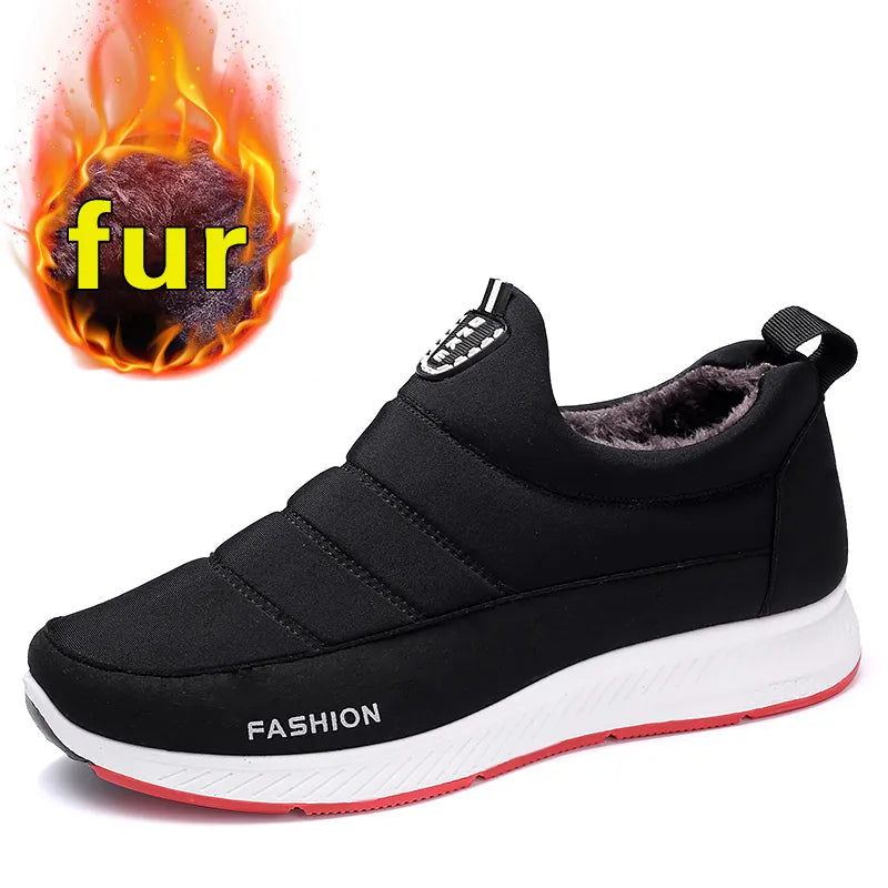 Snow Boots Women Shoes Warm Plush Fur Ankle Boots Female Slip On Flat Casual Shoes Antislip Winter Women Sneakers Plus Size