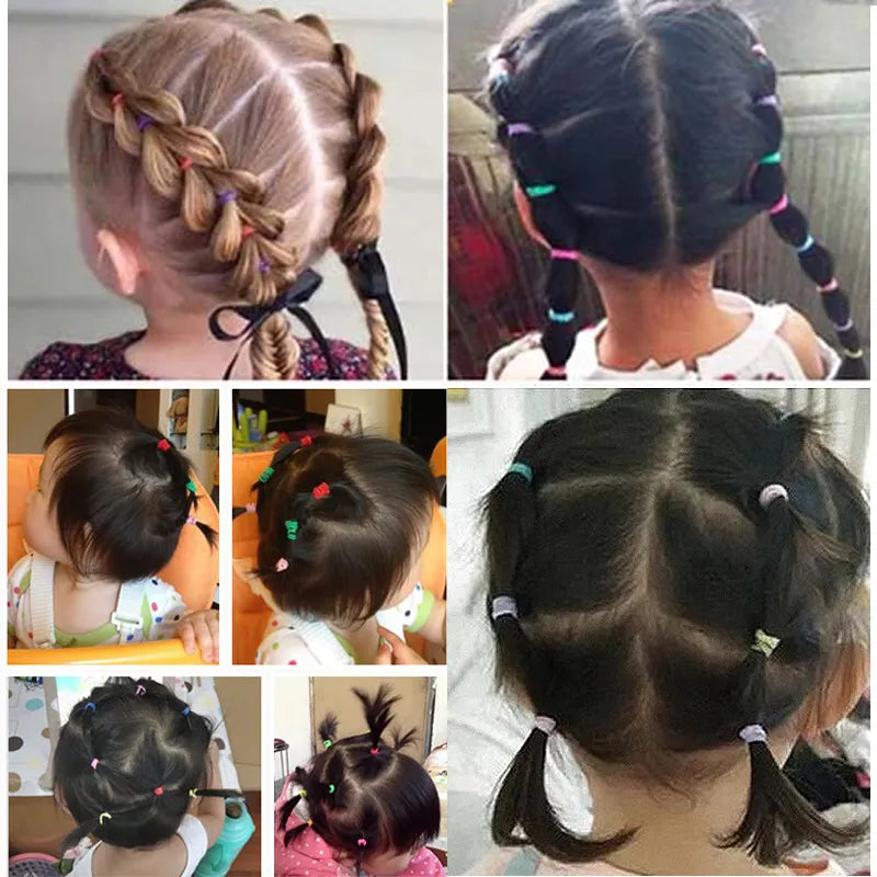 2000pcs Girls Hair Accessories gift Nylon Rubber Band Elastic Hair Bands Headband Children Ponytail Holder Bands Kids Ornaments