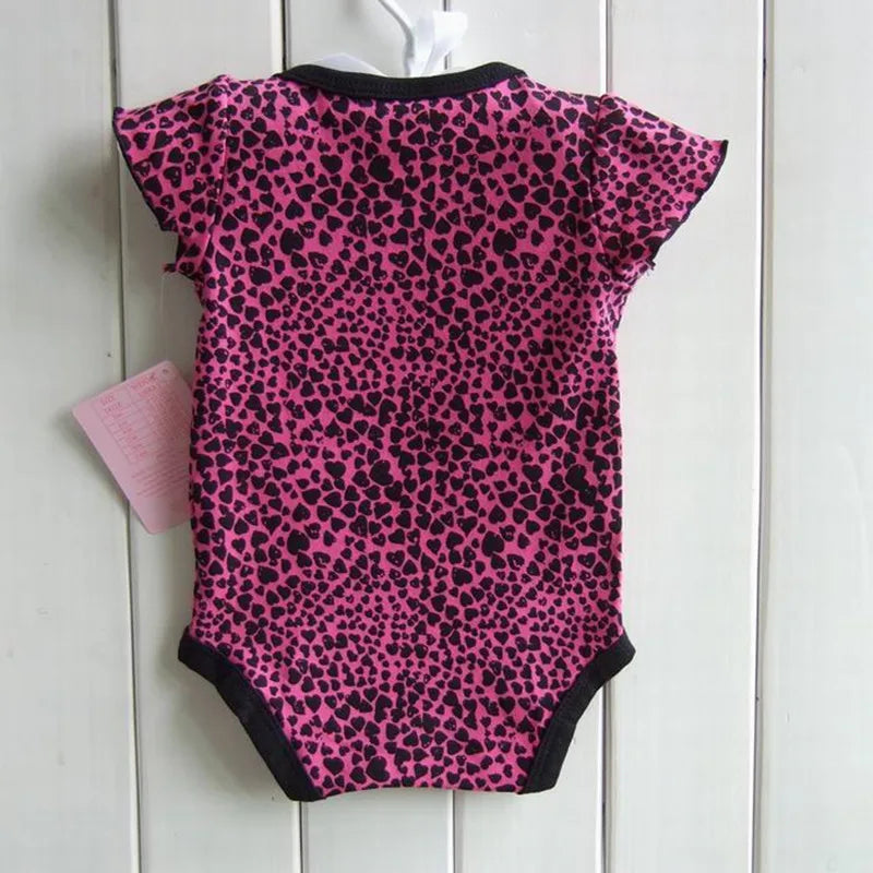 Skull Summer Infant Kids Girls Clothing Sets Bodysuits +Tutu Skirt + Headband 3 Piece Suits Leopard Baby Girl Clothes