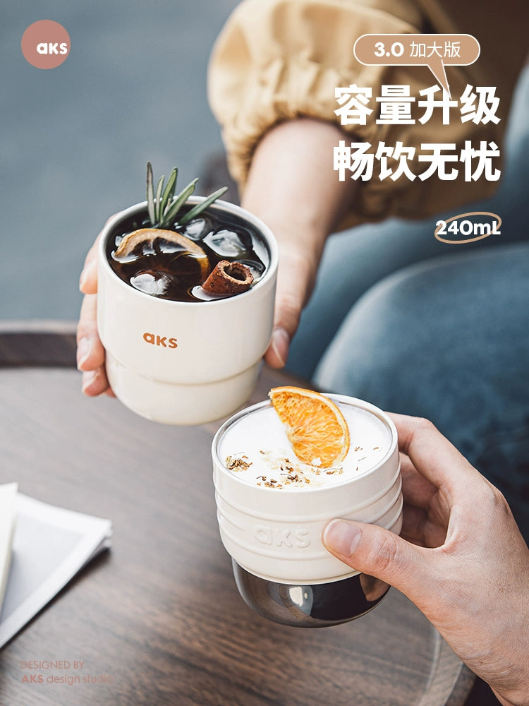 Aksxgaga Outdoor Drinking Glass Coffee Cup Tumbler Good-looking Camping Portable Stainless Steel Small Cup Tea Cup