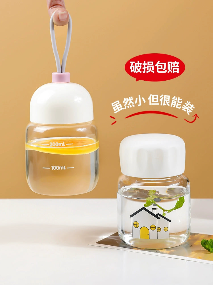 Mini Glass Cup Household High Temperature Resistant Chubby Cup Portable Small Water Cup Shake Cup Milk Coffee Cup Soybean Milk Cup