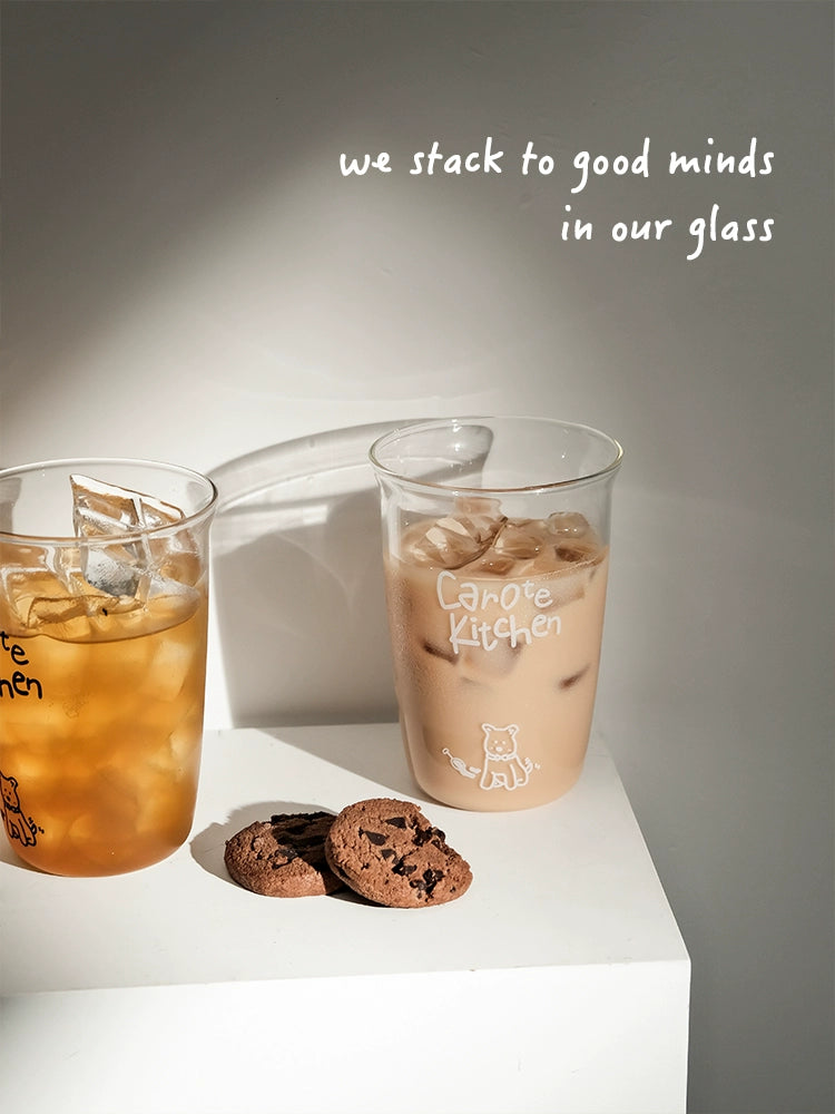 Carote Borosilicate Glass Water Cup High Temperature Resistant Coffee Cup Tea Milk Girls' Home Internet Celebrity Drinking Cup