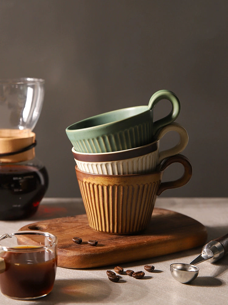 Sheli Japanese Style Coarse Pottery Coffee Cup Design Niche Retro Mug Home Breakfast Milk Cup Couple Water Cup