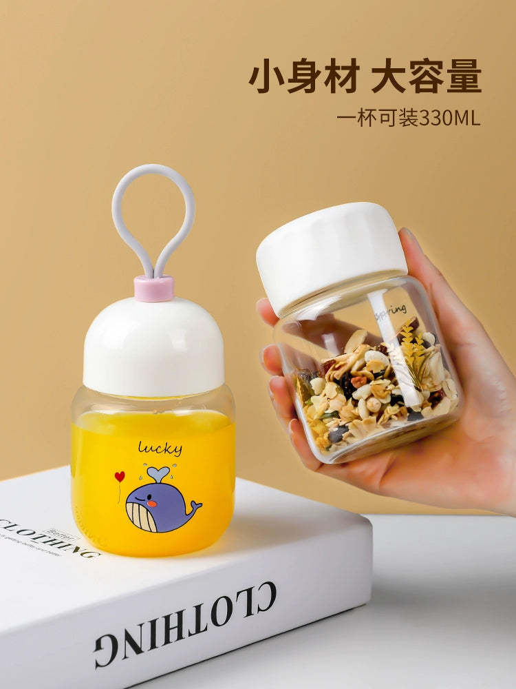 Mini Glass Cup Household High Temperature Resistant Chubby Cup Portable Small Water Cup Shake Cup Milk Coffee Cup Soybean Milk Cup