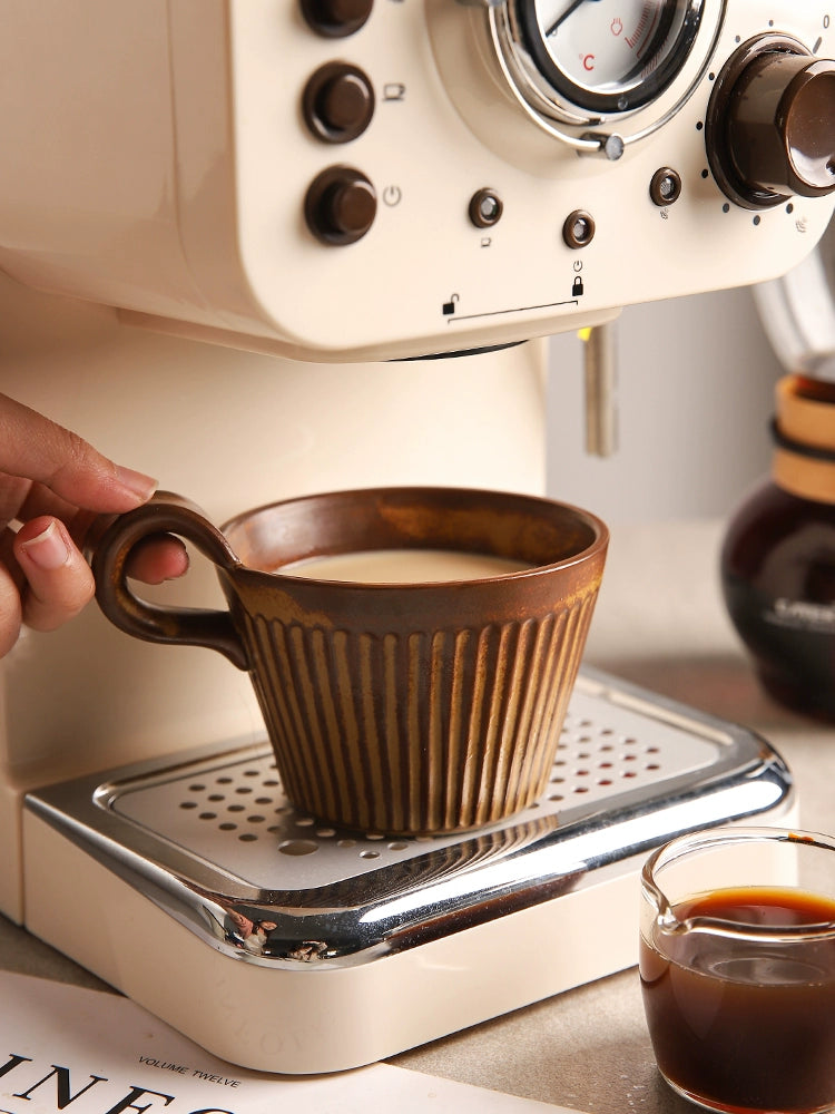 Sheli Japanese Style Coarse Pottery Coffee Cup Design Niche Retro Mug Home Breakfast Milk Cup Couple Water Cup