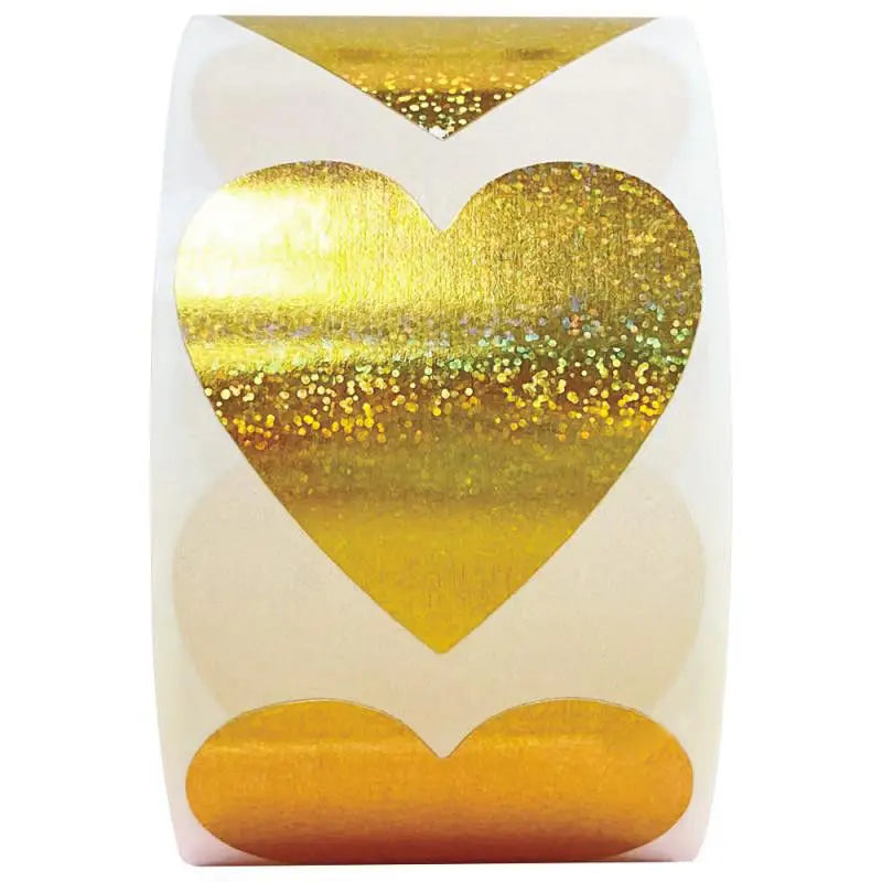 500Pcs/Roll Heart Sticker Valentines Day Decoration Candy Bag Seal Sticker Birthday Party Gift Packaging Cute Stationery Sticker