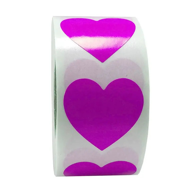 500Pcs/Roll Heart Sticker Valentines Day Decoration Candy Bag Seal Sticker Birthday Party Gift Packaging Cute Stationery Sticker