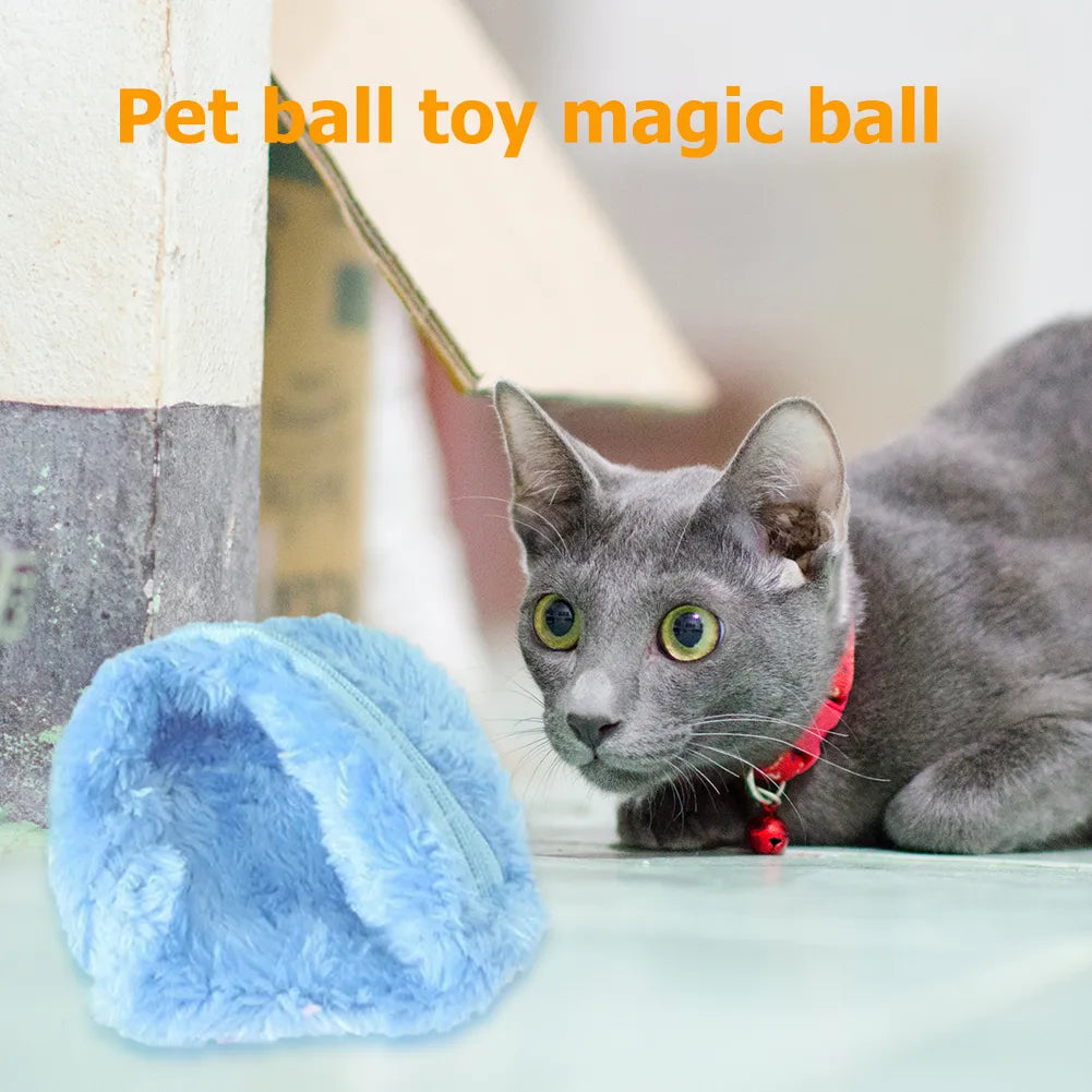 Magic Rolling Ball Toy Activation Ball Dog Cat Interactive Funny Chew Plush Electric Rolling Ball Pet Dog Cat Toy