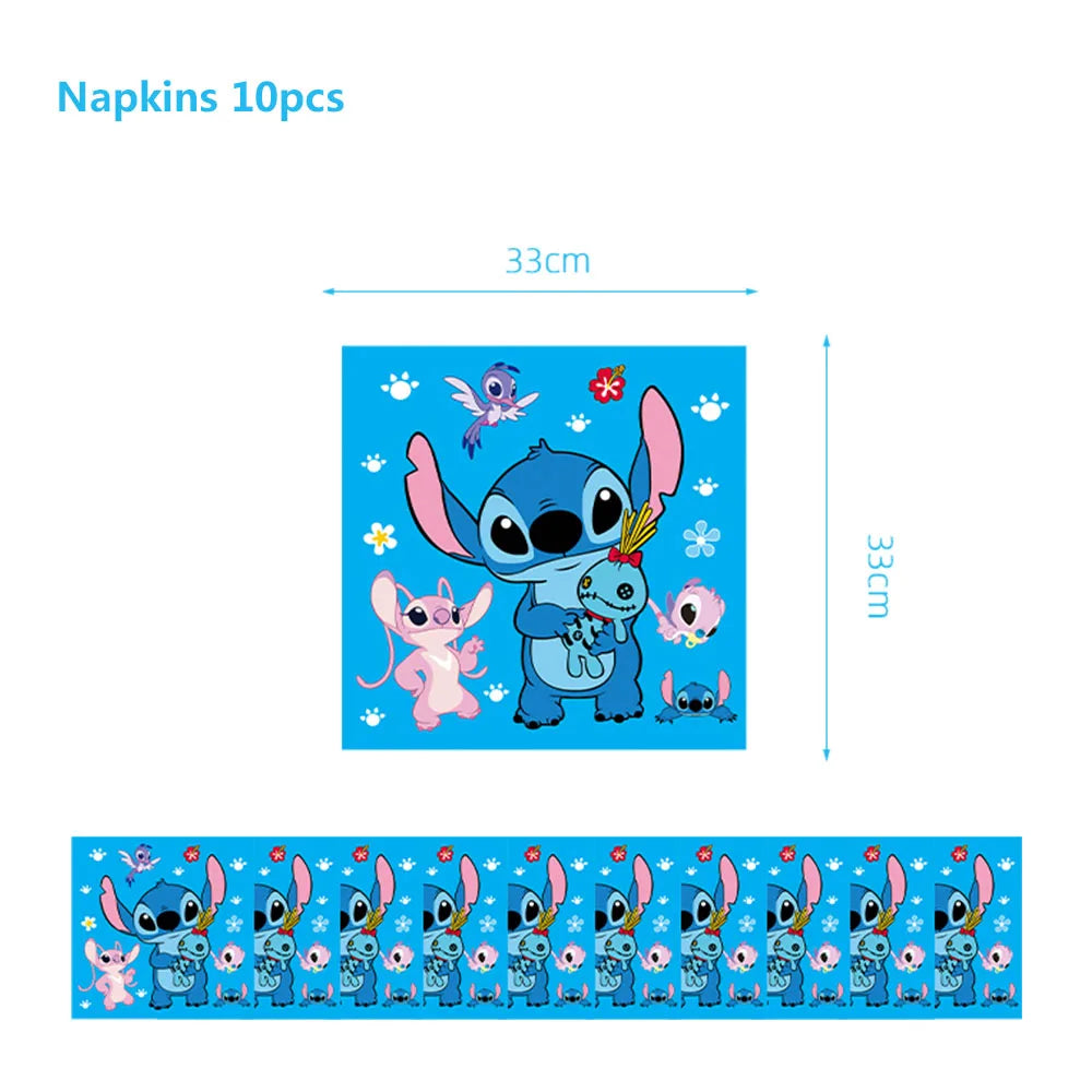 Disney Lilo&Stitch Tableware Party Supplies Kid Birthday DIY Balloons Backdrop Cup Plate Napkin Party Decor Baby Shower Gift Bag