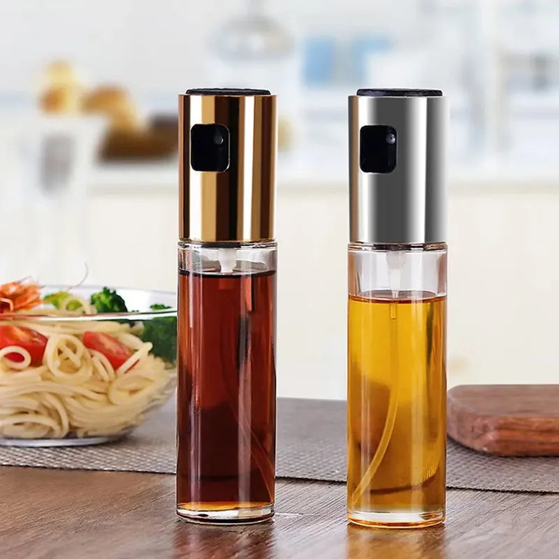 Kitchen Push Type Spray Olive Oil Sprayer Bottle Pump Oil Pot Leak-proof Grill BBQ Sprayer Oil Dispenser BBQ Gravy Boats Tools