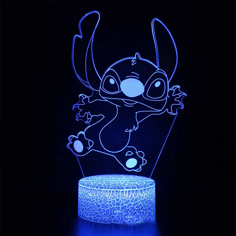Disney Lilo & Stitch Led Light Figures Star Baby Usb Colorful Touch Remote Control 3d Desk Lamp Night Light Kids Birthday Gift
