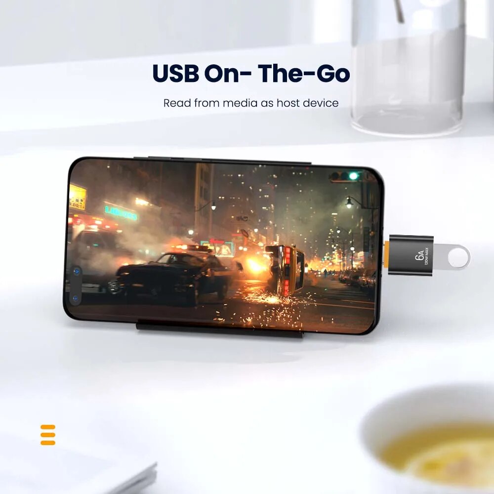 6A USB OTG To Type C Data Transfer Adapter Type C Female to USB Male Converter Fast Charging Adapter For Laptop Macbook Samsung