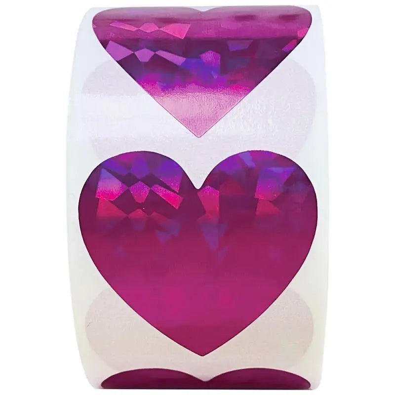 500Pcs/Roll Heart Sticker Valentines Day Decoration Candy Bag Seal Sticker Birthday Party Gift Packaging Cute Stationery Sticker