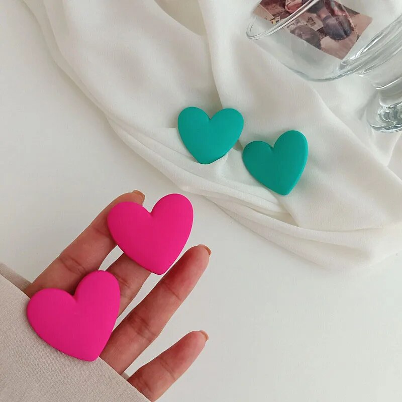 Heart Red White Black Yellow Earrings Love Statement Wedding Geometric Heart Bohemian Vintage Acrylic Trend Party Jewelry Gift