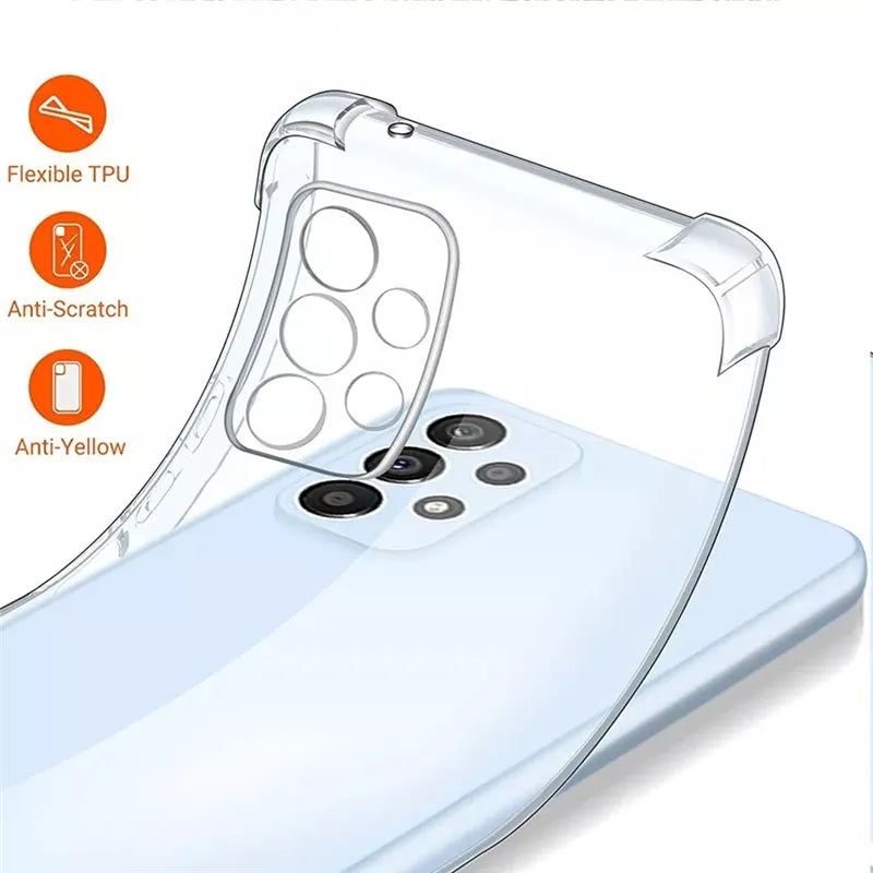 Luxury Clear Phone Case For Samsung A53 5G A54 Shockproof Case For Samsung S22 S21 S23 Ultra A52 A72 A73 A33 A13 A32 Back Cover