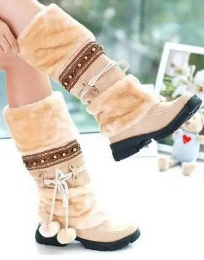 Winter Warm Thickened Fur Over Knee High Heel Boots Women Shoes Fashion Sexy Botas Long Woman Footwear AH053 size 35-40 ghu89