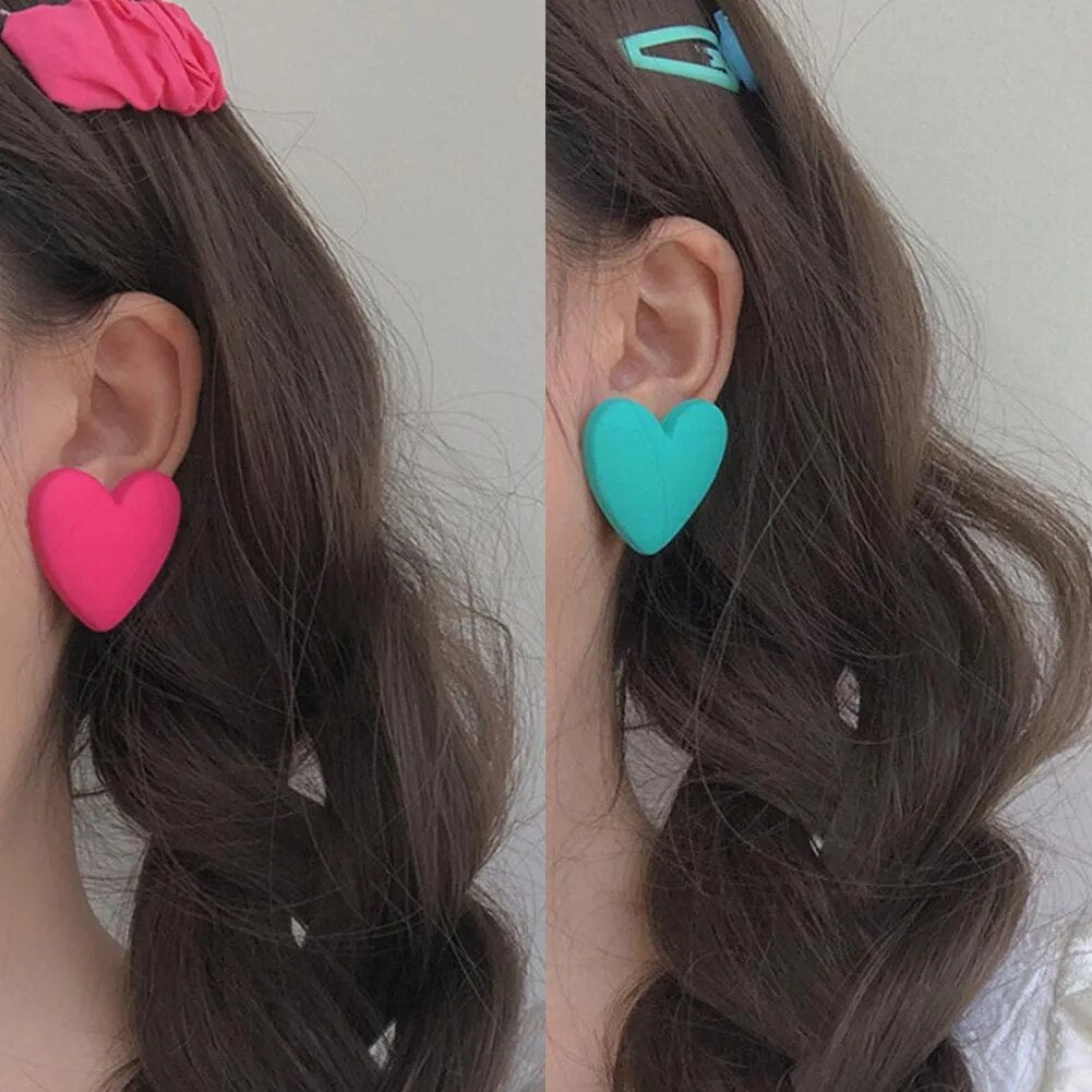 Heart Red White Black Yellow Earrings Love Statement Wedding Geometric Heart Bohemian Vintage Acrylic Trend Party Jewelry Gift