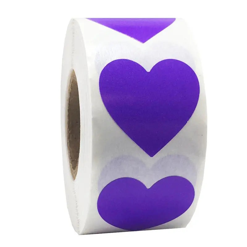 500Pcs/Roll Heart Sticker Valentines Day Decoration Candy Bag Seal Sticker Birthday Party Gift Packaging Cute Stationery Sticker