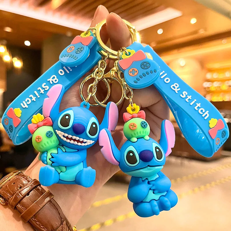 4 Styles Lilo Stitch Keychain Stitch Action Figure Keychains Pendent Ornament Dolls Collection Model Stitch Toys For Kids Gift