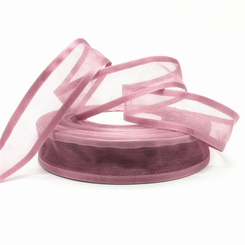 Wholesale 5Yards 1"(25mm) Red Broadside Organza Ribbon Bow Wedding Christmas Party Wrapping Decoration Lace Crafts