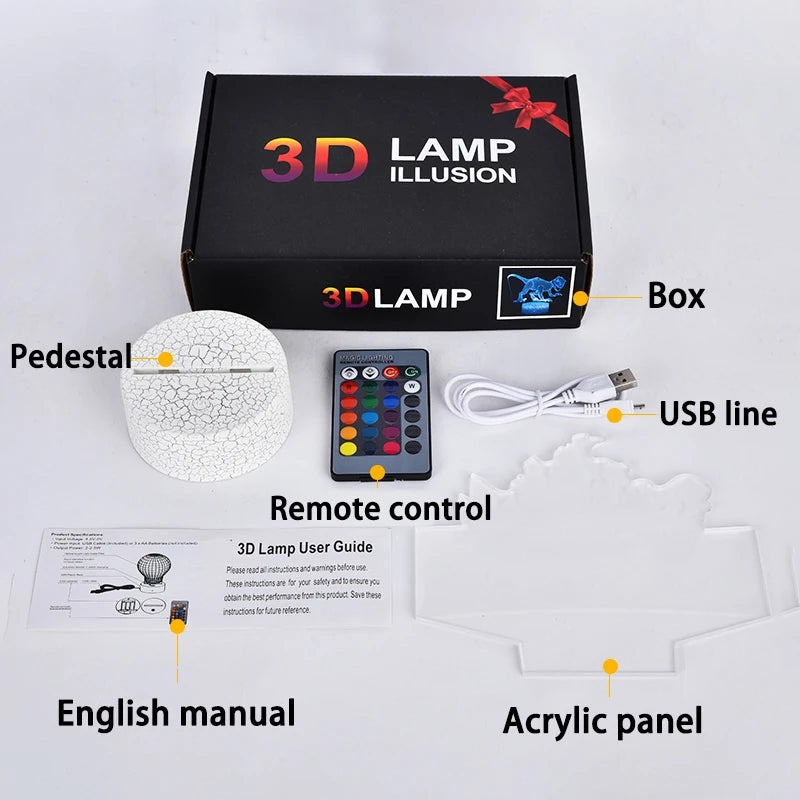 Disney Lilo & Stitch Led Light Figures Star Baby Usb Colorful Touch Remote Control 3d Desk Lamp Night Light Kids Birthday Gift