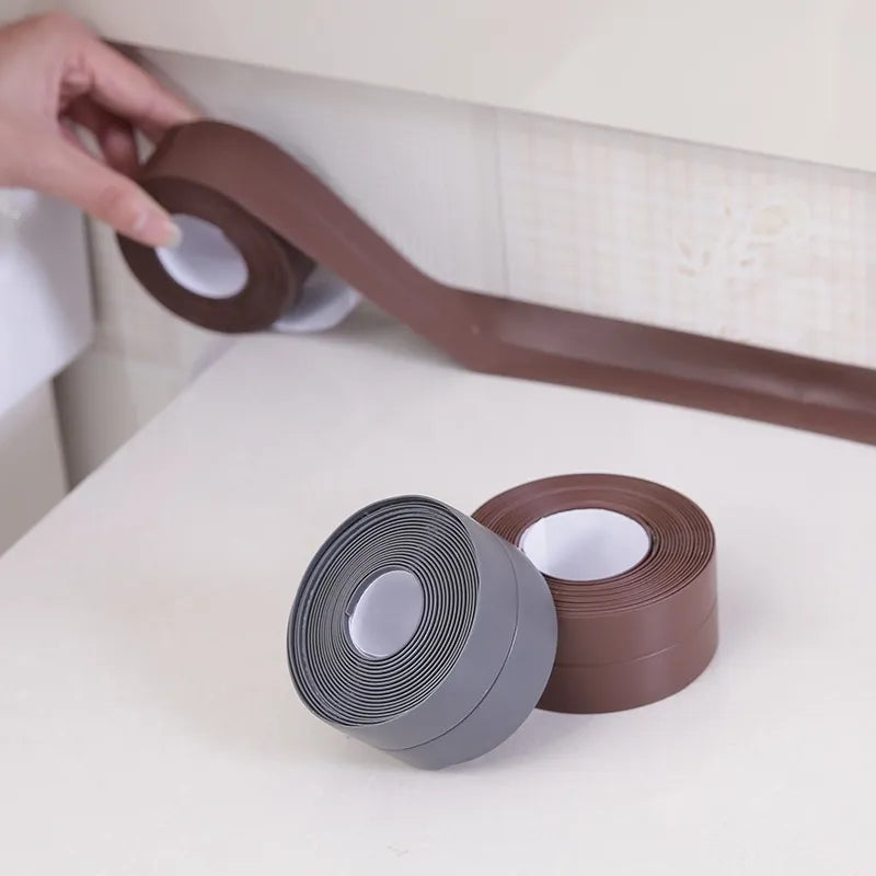 PVC Waterproof Wall Sticker Self Adhesive Sink Stove Crack Strip Kitchen Bathroom Bathtub Corner Sealant Tape Waterproof
