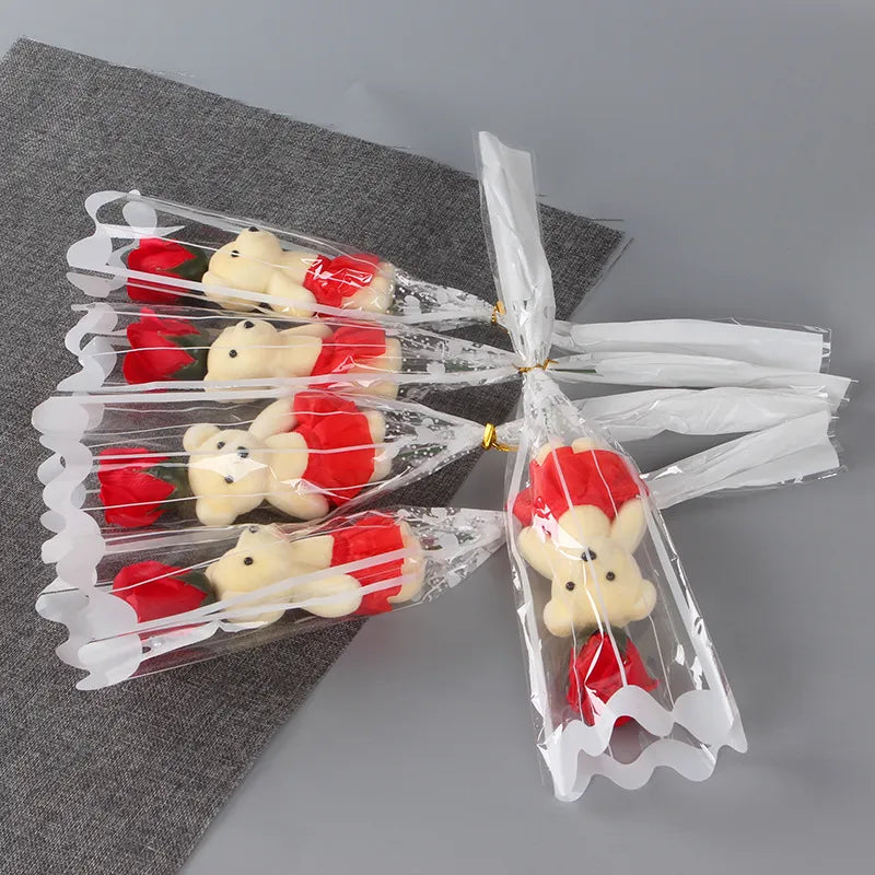 2022 Valentines Day Gift for Girlfriend Bear Flower Soap Wedding Gift for Guests Gift To A Girl Boyfriend Party Favors Presents