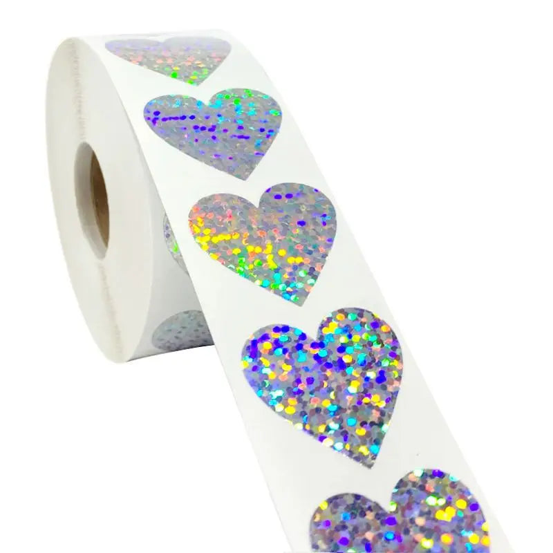 500Pcs/Roll Heart Sticker Valentines Day Decoration Candy Bag Seal Sticker Birthday Party Gift Packaging Cute Stationery Sticker