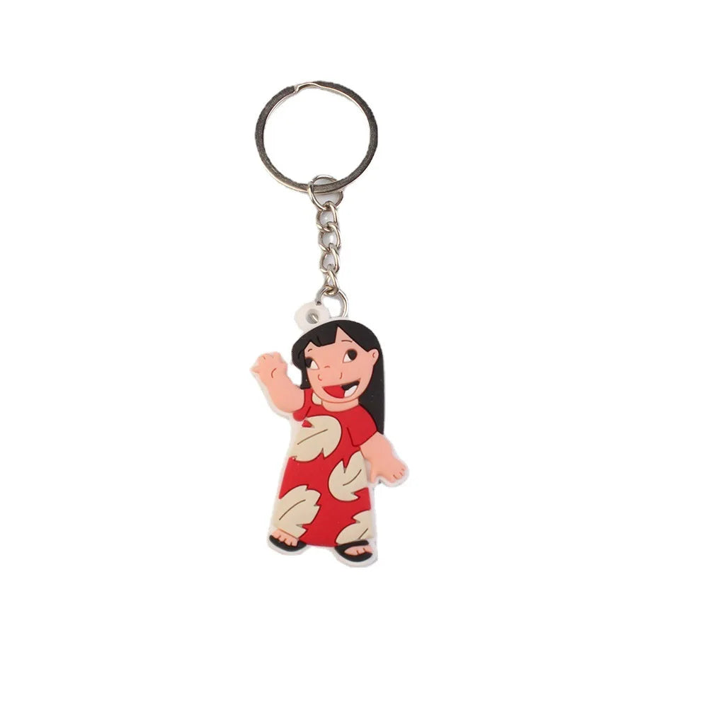 Disney Stitch Cartoon Silicone Cartoon Keychain Anime Figure Lilo & Stitch Bag Pendant for Boys Girls Kids Toy Gift