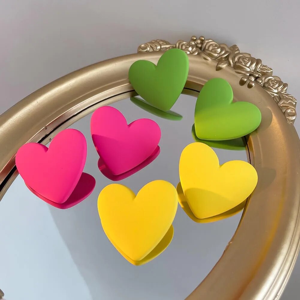 Heart Red White Black Yellow Earrings Love Statement Wedding Geometric Heart Bohemian Vintage Acrylic Trend Party Jewelry Gift