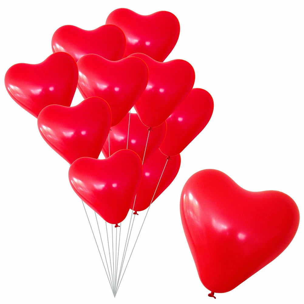 10/30/100pcs Rose Gold Love Heart Shape Foil Balloons Wedding Room Birthday Party Valentine Decorations Air Balls Globos