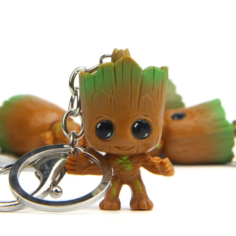 Disney Marvel Baby Groot Keychain Boy Girl Guardians of The Galaxy Groot Keychain Backpack Pendant Tree Cartoon Figure Toy Gift