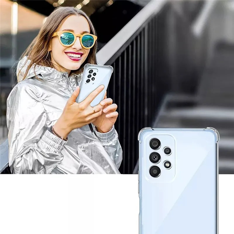 Luxury Clear Phone Case For Samsung A53 5G A54 Shockproof Case For Samsung S22 S21 S23 Ultra A52 A72 A73 A33 A13 A32 Back Cover