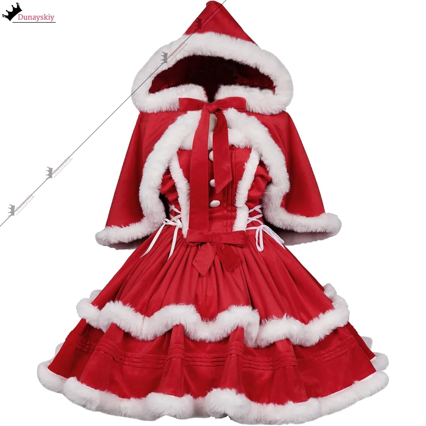Christmas Skirt COSPLAY Dress Christmas Little Red Riding Hood Dress Strap Skirt with Small Shawl Sexy Christmas Costume Woman