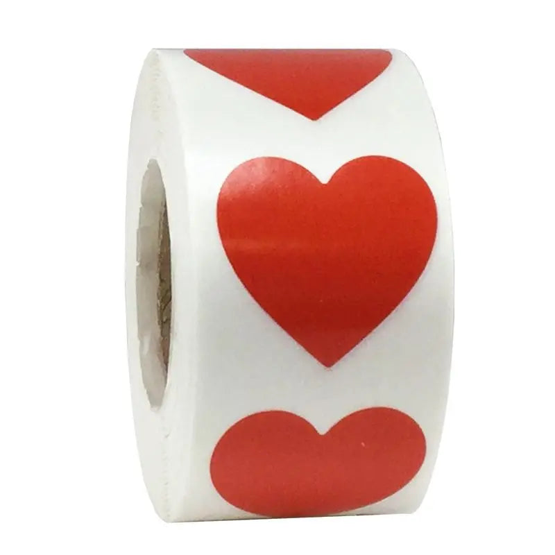 500Pcs/Roll Heart Sticker Valentines Day Decoration Candy Bag Seal Sticker Birthday Party Gift Packaging Cute Stationery Sticker