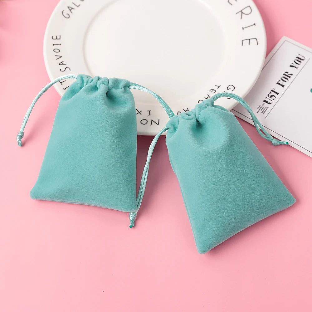 50Pcs Jewelry Packaging Pouches Velvet Drawstring Gift Bag for Wedding Christmas Party Decoration Eyelashes Makeup Storage Bags