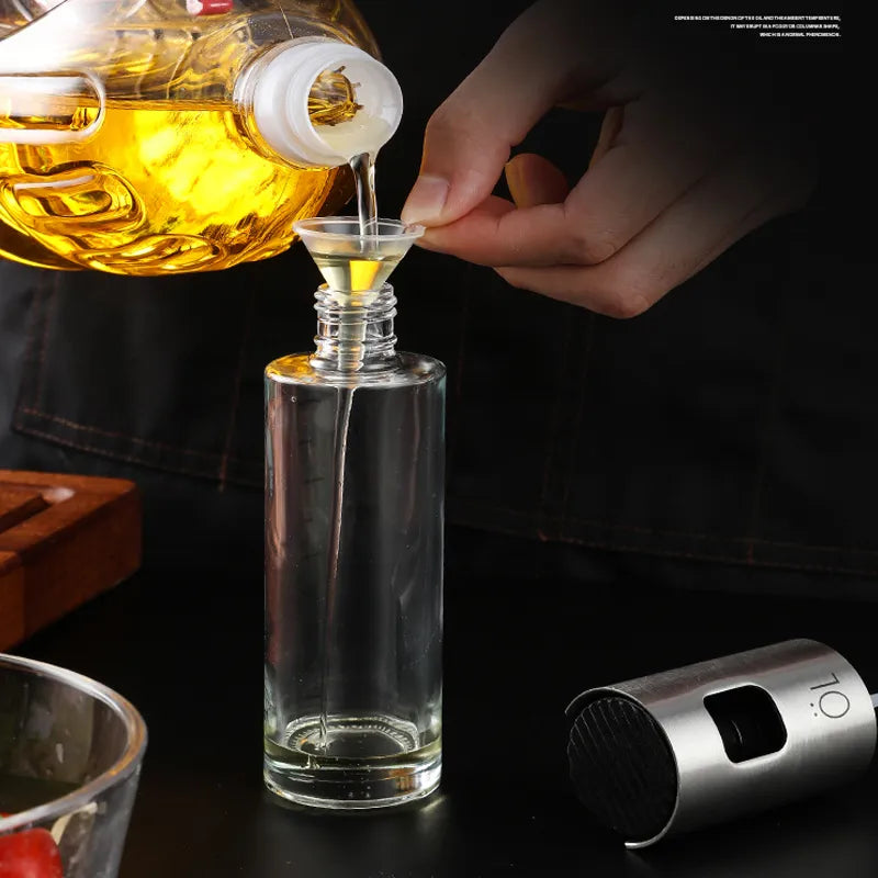 Kitchen Push Type Spray Olive Oil Sprayer Bottle Pump Oil Pot Leak-proof Grill BBQ Sprayer Oil Dispenser BBQ Gravy Boats Tools