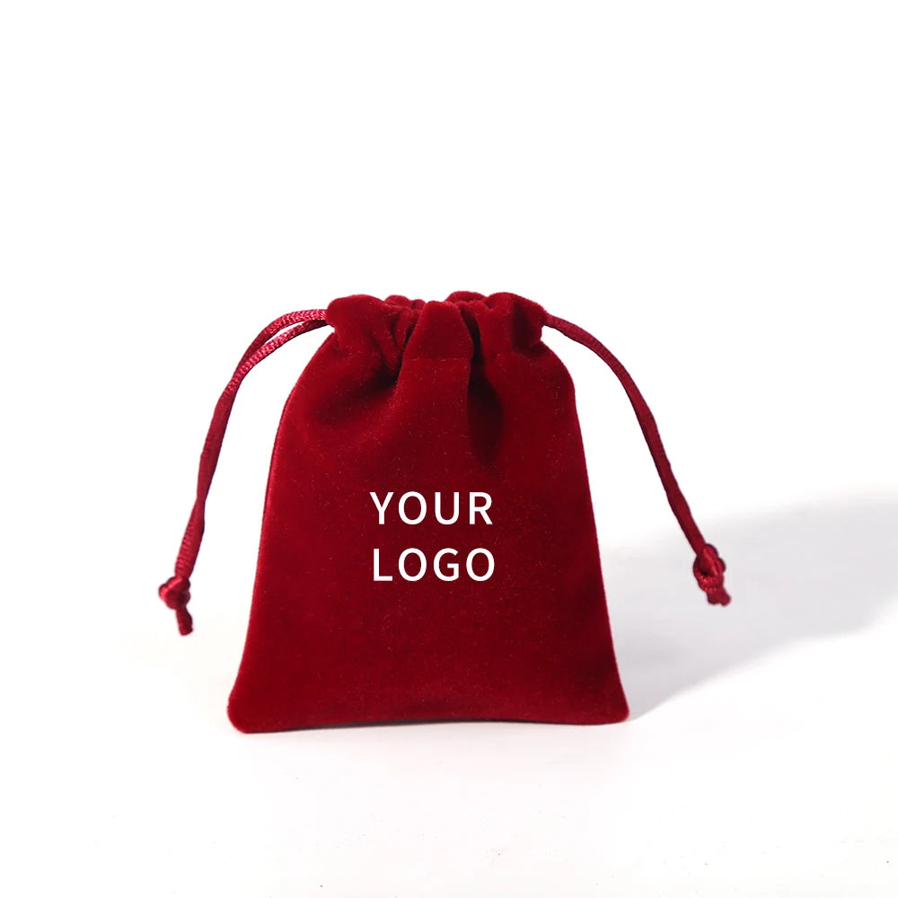 50Pcs Jewelry Packaging Pouches Velvet Drawstring Gift Bag for Wedding Christmas Party Decoration Eyelashes Makeup Storage Bags