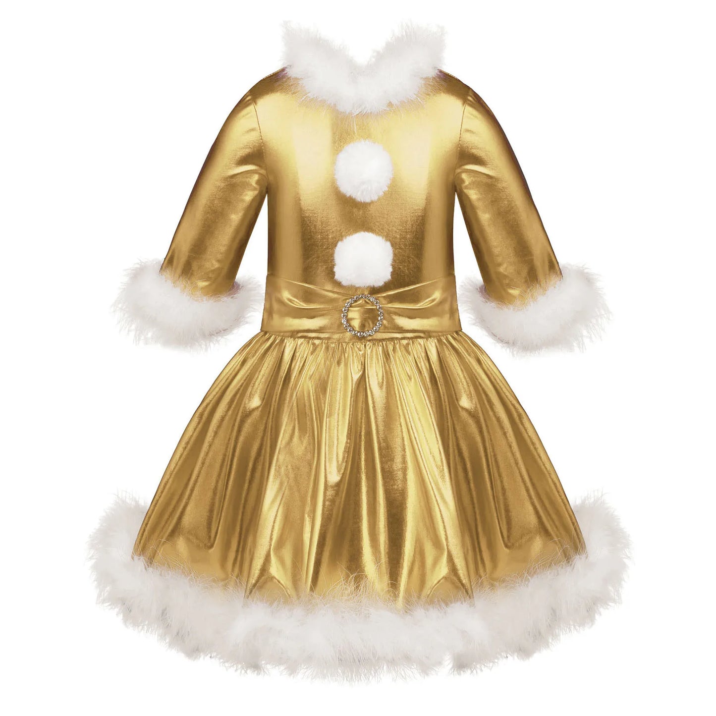 Christmas Clothes Kids Dresses For Girls Shiny Metallic Long Sleeves Christmas Dress Girl Cosplay Carnival Party Dance Costume