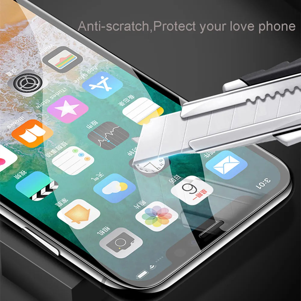 Tempered Glass For iPhone 11 12 13 14 Pro XR X XS Max Mini Screen Protector For iPhone 15 Pro Max 7 8 6 Plus SE Protective Glass