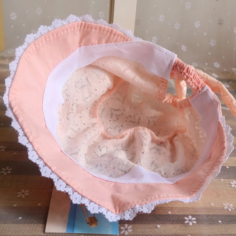 Girl Bucket Hat Cap for 3-12 Months Baby Girls Chiffon Bow Knot Style Kids Toddler Go Fishing Hats Floppy Chapeau